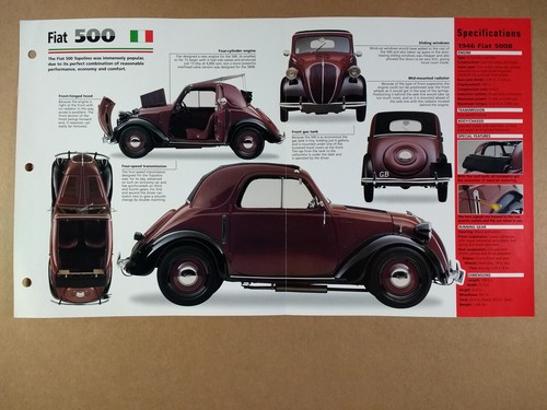 1946 fiat 500b specs photos - 500b,